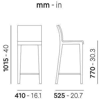 Стул деревянный барный мягкий Young венге 410х525х1015 мм