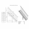 Модульная лестница Стандарт - Классик (прямой марш) 2025-2115, 225, Серый