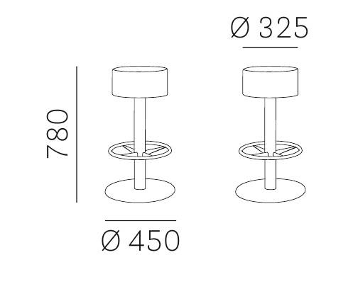 Табурет барный с обивкой Lotus Ø450х780 мм Табурет барный с обивкой Lotus Ø450х780 мм