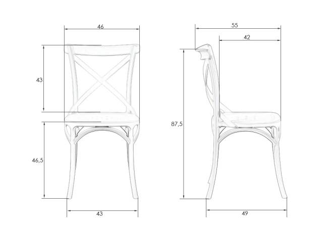 Набор 2 шт Стул обеденный DOBRIN MASON, цвет чёрный (B-03)