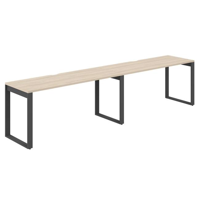 AG.173.AR.V.72.AN / Рабочая станция s-b-s 3200х600х750 / профиль О-образный: 70х20 антрацит; столешница с вырезом; столешница: акация равелло