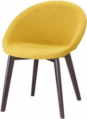 Кресло с обивкой Natural Giulia Pop венге, желтый 610х590х800 мм