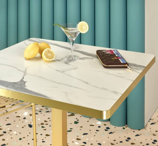 Подстолье металлическое барное Tiffany латунь 400х400х1090 мм