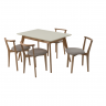 Стол Сканди 120 натур/слоновая кость со стульями Франк натур велюр бежевый