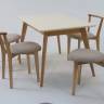 Стол Сканди 120 натур/слоновая кость со стульями Франк натур велюр бежевый