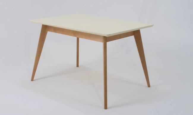 Стол Сканди 120 натур/слоновая кость со стульями Франк натур велюр бежевый