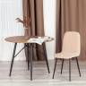 Стул ARC  Велюр/металл , 46 х 52 х 88 см, бежевый/черный (Комплект из 4 шт.) бежевый Велюр/металл