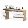 Стол компьютерный с тумбой МС-6 левый с комодом на три ящика МК800 Мори цвет дуб сонома/белый