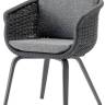 Кресло плетеное с подушками Melrose антрацит, темно-серый, угольный 630х580х770 мм