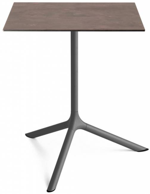 Стол ламинированный обеденный Tripe Maxi антрацит, кортен 700х700х740 мм