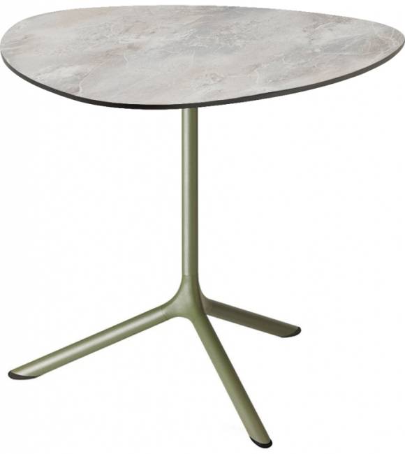 Стол ламинированный обеденный Tripe Maxi оливковый, каменный 830х830х740 мм