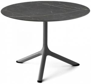 Столик ламинированный кофейный Tripe антрацит, черный мрамор Сахара Ø700х510 мм