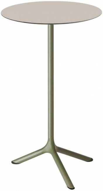 Стол ламинированный барный Tripe оливковый, тортора Ø600х1100 мм