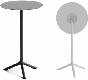 Стол ламинированный барный складной Tripe Folding черный, светло-серый Ø600х1100 мм