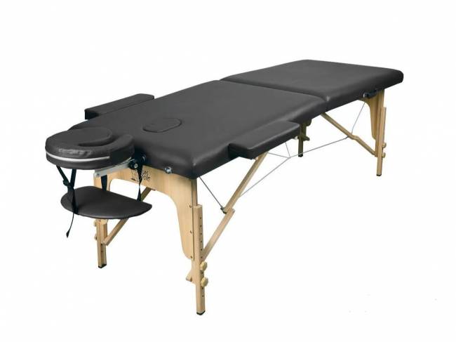 Складной массажный стол "Atlas Sport", деревянный, черный