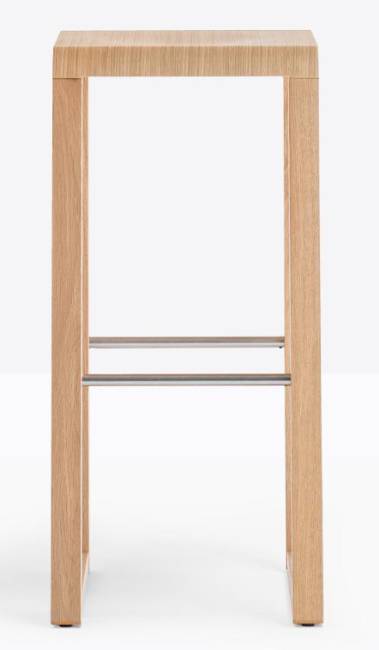 Табурет деревянный барный Brera беленый дуб 350х350х750 мм