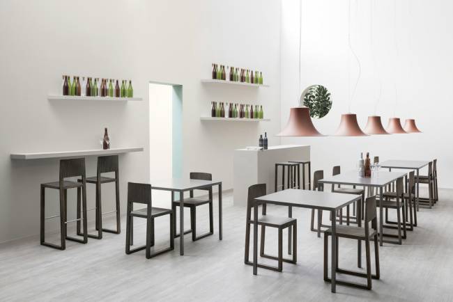 Табурет деревянный барный Brera беленый дуб 350х350х750 мм