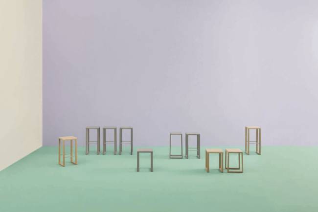 Табурет деревянный барный Brera беленый дуб 350х350х750 мм