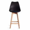Стул барный TULIP BAR (mod. C1014H-1) / 1 шт. в упаковке пластик/дерево, 42 х 47,5 х 104 см, Black (Черный) 3010/ натуральный Black (Черный) 3010/ натуральный пластик/дерево