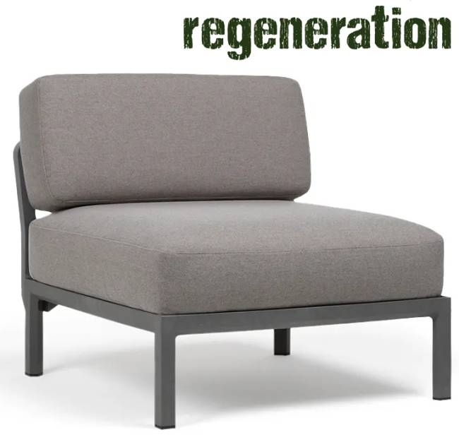 Модуль центральный пластиковый с подушками Maximo Elemento Centrale базальт, лава 825х940х790 мм