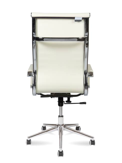 Кресло офисное / Техно / хром / слоновая кость экокожа