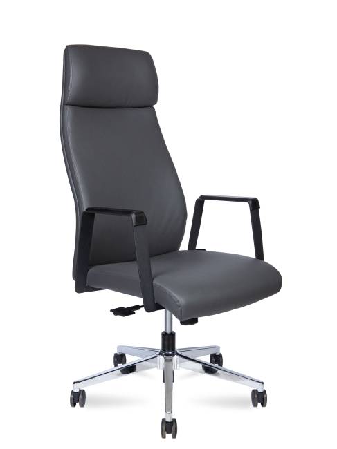 Кресло офисное / Арко грэй / Arco grey / серая экокожа