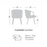 Кресло с обивкой Cucaracha Slim BL 590х590х780 мм