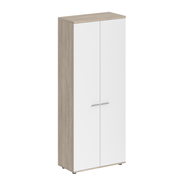 SG.825.OL.WH / Гардероб 800х600х1955, з.ст ЛДСП 16 мм / корпус: дуб светлый; фасады: белый