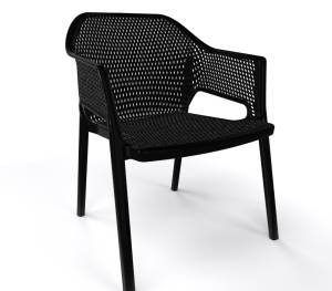 Кресло пластиковое Minush Relax черный 575х530х740 мм