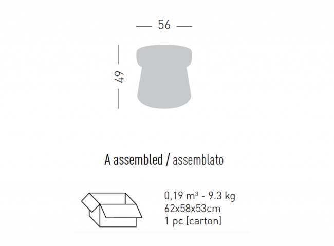 Пуф мягкий Salt 56 Ø560х490 мм