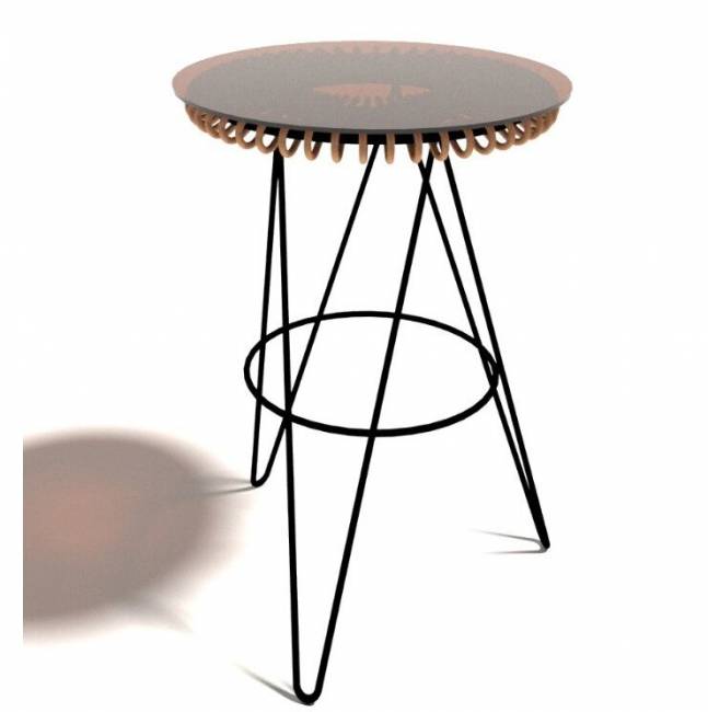 Столик "Бамбук", из искусственного ротанга, черный, коричневый
