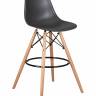 Стул барный DOBRIN DSW BAR, ножки светлый бук, цвет тёмно-серый (GR-04)