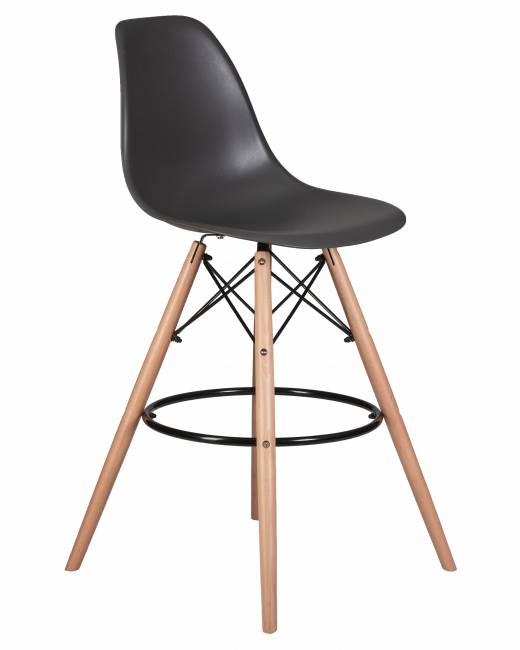 Стул барный DOBRIN DSW BAR, ножки светлый бук, цвет тёмно-серый (GR-04)