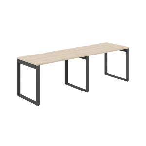 AG.174.AR.V.72.AN / Рабочая станция s-b-s 2400х700х750 / профиль О-образный: 70х20 антрацит; столешница с вырезом; столешница: акация равелло