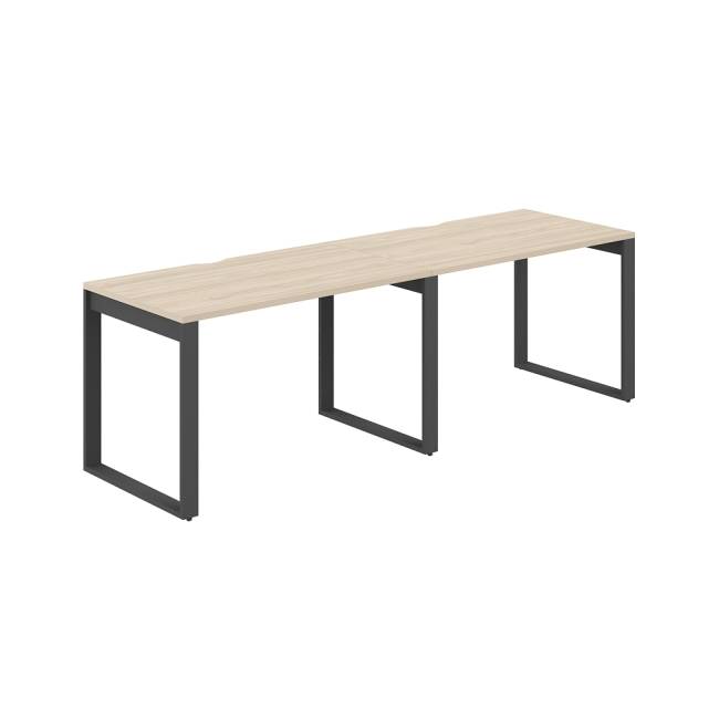 AG.174.AR.V.72.AN / Рабочая станция s-b-s 2400х700х750 / профиль О-образный: 70х20 антрацит; столешница с вырезом; столешница: акация равелло