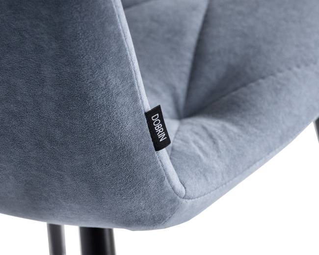 Набор 4 шт Стул обеденный DOBRIN CHILLY ROMBO, Серо-голубой Simple 26, основание черное