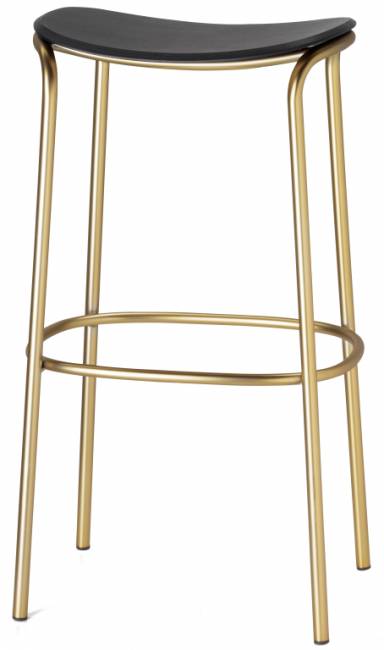 Табурет деревянный барный Trick Wood матовое золото, черный дуб 350х350х770 мм