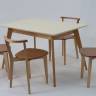 Стол Сканди 120 натур/слоновая кость со стульями Франк натур