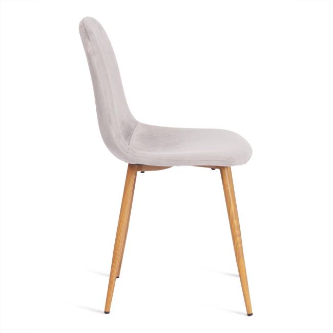 Стул BREEZE (mod. 4724) Велюр/металл , 44 х 53 х 87 см, Light grey (светло-серый) HLR14 / натуральный (Комплект из 4 шт.) светло-серый Велюр/металл