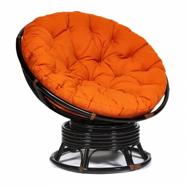 Кресло-качалка "PAPASAN" w 23/01 B / с подушкой / Antique brown (античный черно-коричневый)