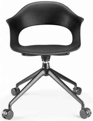 Кресло офисное пластиковое Lady B черный 570х650х820 мм