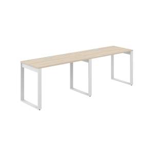 AG.171.AR.L.72.WH / Рабочая станция s-b-s 2400х600х750 / профиль О-образный: 70х20 белый; лючок: серебро; столешница: акация равелло