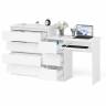 Стол компьютерный МС-6 левый с комодом МК800.4 Мори цвет белый
