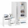 Стол компьютерный МС-6 правый и шкаф-комод с дверкой МШ-1200-1 Мори цвет белый