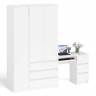 Стол компьютерный МС-6 правый и шкаф-комод с дверкой МШ-1200-1 Мори цвет белый