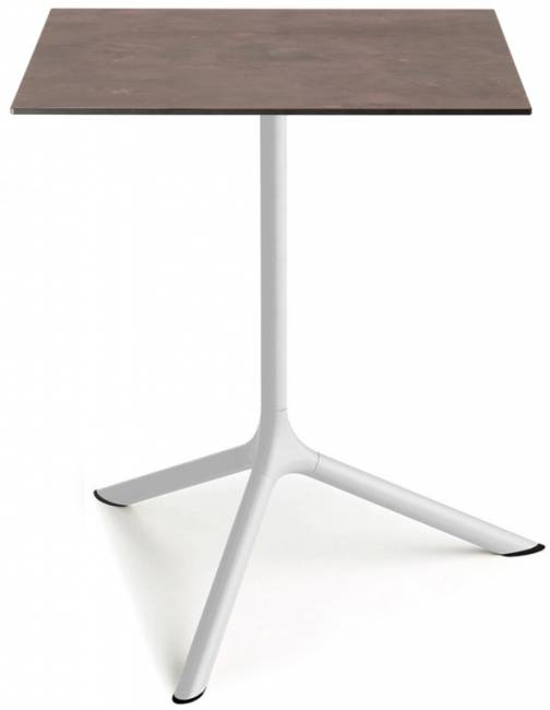Стол ламинированный обеденный Tripe Maxi белый, кортен 700х700х740 мм