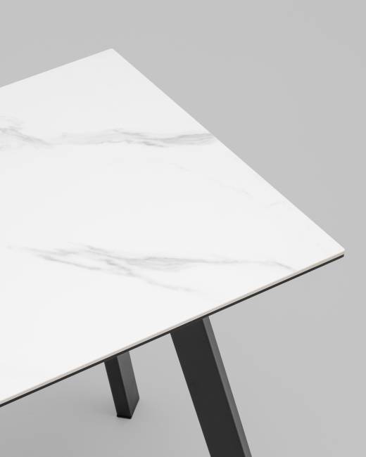 Стол Райли нераскладной 100*70*75 см столешница МДФ керамика Snow white матовый