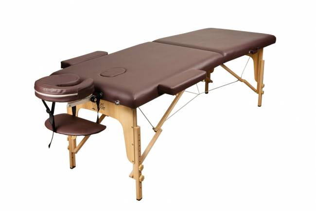 Складной массажный стол "Atlas Sport", деревянный, коричневый