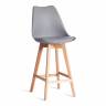 Стул барный TULIP BAR (mod. C1014H-1) / 1 шт. в упаковке пластик/дерево, 42 х 47,5 х 104 см, Grey (серый) 92717 / натуральный Grey (серый) 92717 / натуральный пластик/дерево