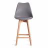 Стул барный TULIP BAR (mod. C1014H-1) / 1 шт. в упаковке пластик/дерево, 42 х 47,5 х 104 см, Grey (серый) 92717 / натуральный Grey (серый) 92717 / натуральный пластик/дерево